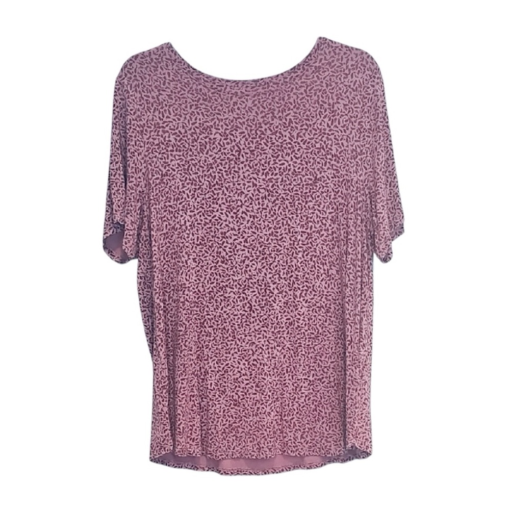 💚 Addition Elle Pink Patterned Women's Top, Size 1X